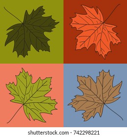 leaves, seasons, vector illustration