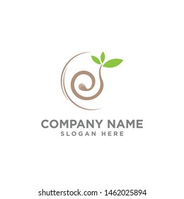 leaves with seed logo icon design