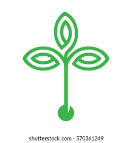 Leaves With Seed Logo Icon Design