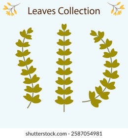 Leaves Set Clipart Vector Illustration
