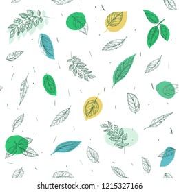 Leaves set. Hand drawn decorative elements. Vector illustration