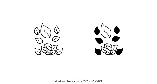 Icono de conjunto de hojas con fondo blanco Vector Ilustración de stock