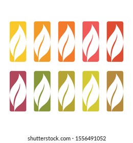 leaves set vector template icon
