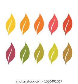 leaves set vector template icon
