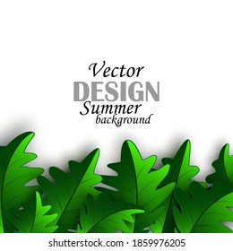 
Leaves With Shadow Green Oak, Deciduous Background Vector Design