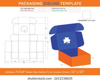 Leaves Shape Cardboard Mailer Window Box LASER CUT Template