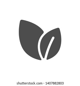 leaves silhouette vector icon isolated on white background. go green eco friendly environment concept