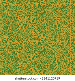Leaves Silhouettes Brush Artwork Pattern.