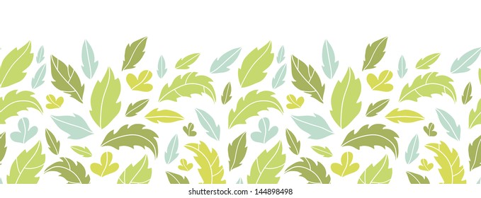 Leaves silhouettes horizontal seamless pattern background