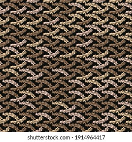 Leaves silhouettes seamless vector pattern in brown tones. Botanical surface print design for fabrics, stationery, scrapbook paper, gift wrap, home decor, textiles, backgrounds, and packaging.