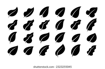 Leaves Silhouettes Vector Collection Set