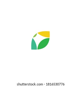 Leaves Simple abstract logo design concept. Vector template