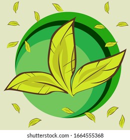 
hojas con un simple plano de caricatura