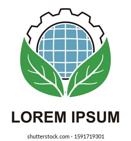 leaves a simple logo with a unique gear symbol