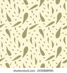 Leaves simple seamless pattern. Vector flat hand drawn illustration.