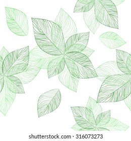 Leaves skeletons seamless. Vector
