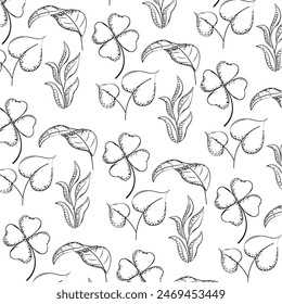 Leaves sketch icons Pattern background Vector illustration