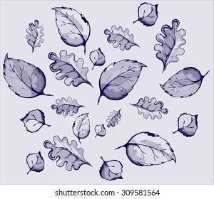 leaves sketch school 