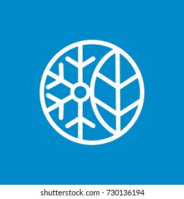Leaves and snow logo vector icon