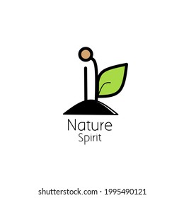 Leaves and soil in minimalist vector shape. Can be used for celebration of natural mountain day and others