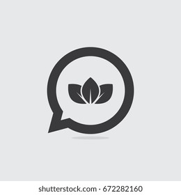 Leaves Speech Bubble Icon