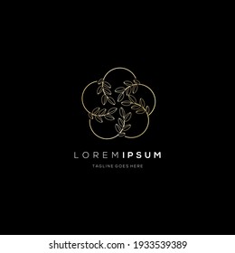 Logotipo del spin, logotipo de la hoja de lujo