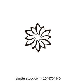 Leaves, spiral geometric symbol simple logo vector