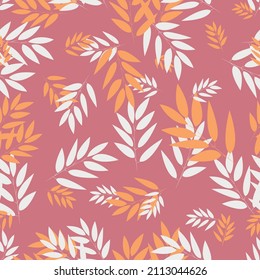 Deja las ramas de las ramas de las ramas del tallo de hojas sin fisuras. fondo botánico. adorno. plano plano. diseño de moda.