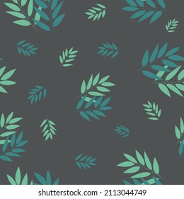 Deja las ramas de las ramas de las ramas del tallo de hojas sin fisuras. fondo botánico. adorno. plano plano. diseño de moda.