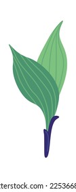 Hojas de flor de primavera ícono llano Lilies del valle. Ilustración del vector
