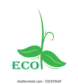leaves sprout, ecology, icon, vector illustration EPS 10