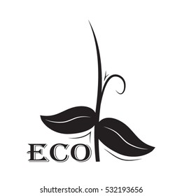 leaves sprout, ecology, icon, vector illustration EPS 10