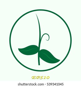 leaves sprout logo, icon, vector illustration EPS 10