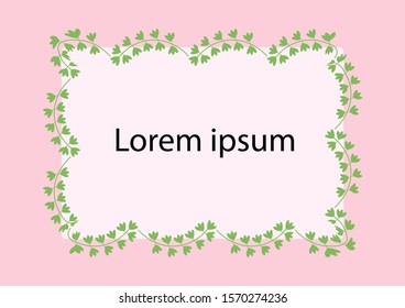 leaves in a square frame for writing messages in the middle.
