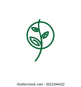 Blätter und Stiele auf einem Vektorsymbol
