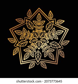 Leaves star icon. Logo or emblem for the design of the corporate identity.