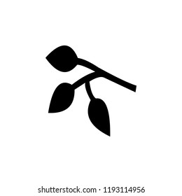 leaves and stems vector logo black