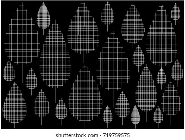 Leaves structure design - illustration, single line ,pattern, wallpaper