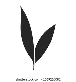 Leaves of sugarcane vector icon. Black vector icon isolated on white background leaves of sugarcane .