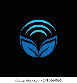 Plantilla de diseño de logotipo de hojas y luz solar