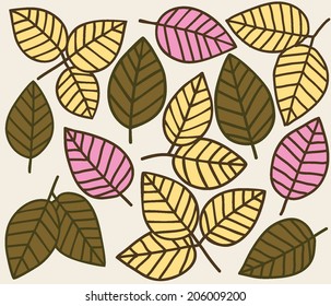 leaves sweet colors pattern