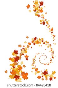  Leaves swirl background with space for text