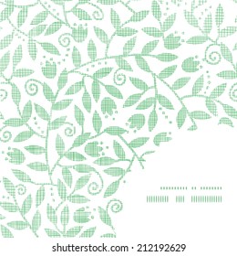 Leaves and swirls textile frame corner pattern background