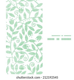 Leaves and swirls textile vertical frame seamless pattern background
