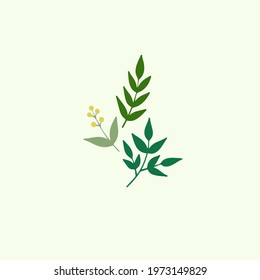 Leaves Symbol. Botanical Plant Vector Illustration.