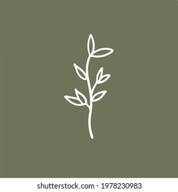 Leaves Symbol. Social Media Post. Botanical Vector Illustration.