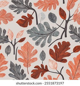 leaves textile designed for innovative fabric creations, wallpaper, and wraps.