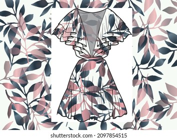 Leaves texture pattern. Watercolor Seamless background. Wall Art, textiles wrapping paper. Banner, Greeting Card, Valentines cards, Postcard, Packaging, Textile Print