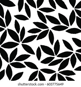 Leaves texture pattern. Watercolor Seamless background.