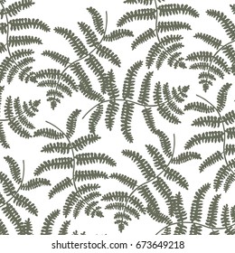 Leaves texture pattern. Watercolor Seamless background.
